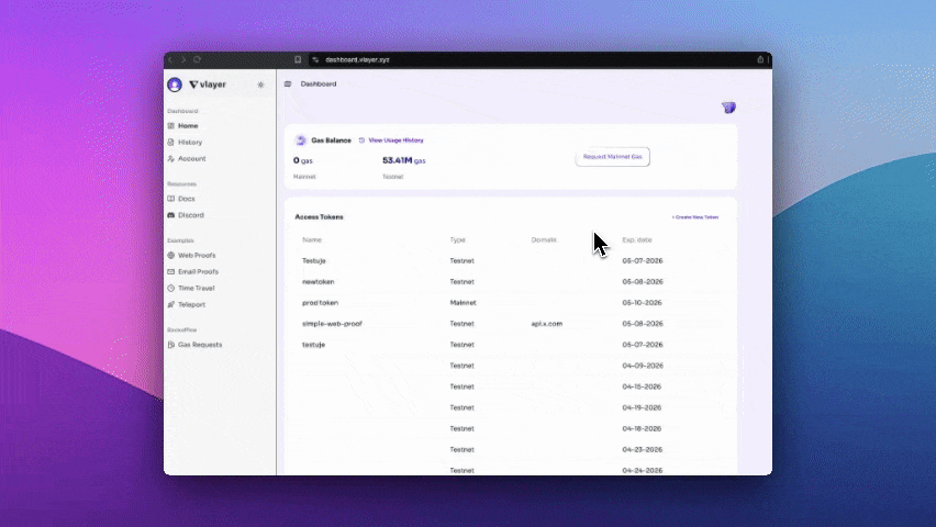 Generating JWT in dashboard.vlayer.xyz